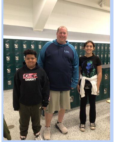 Picture of Mr. Herbeck,Emma De Los Santos, and Danny (photo by Mrs.Malleck) 