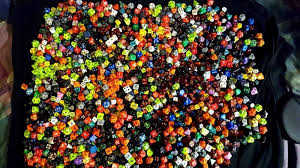 An example of a dice fan’s dice collection (photo by Google Images).