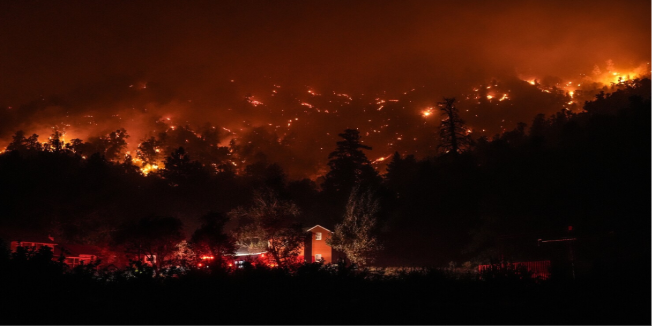 Wildfires raging over Southern California. 
(Photo taken by Jae C. Hong from AP News)
