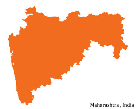 This is a current map of the Indian state of Maharashtra. Copyright: Shutterstock
