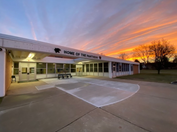 Iselin Middle School (IMS) front doors sunset view (picture from https://www.woodbridge.k12.nj.us/o/ims)