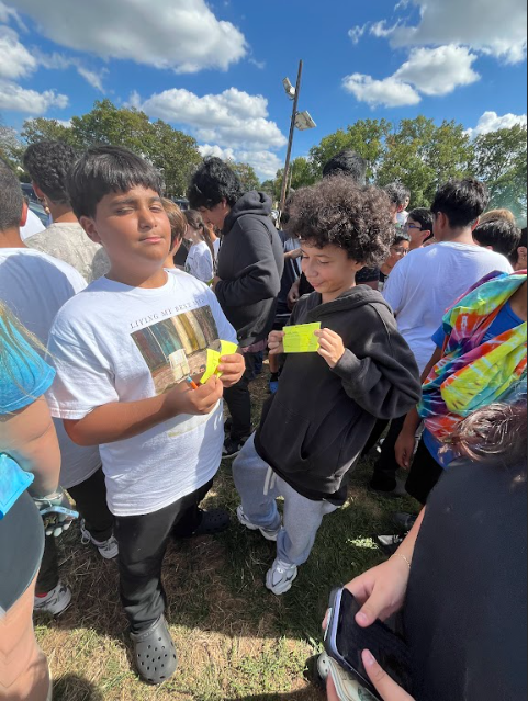 Two students at the block party