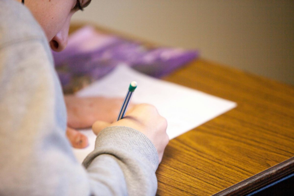 Student Taking a Test (Photo By Ben Mullins)
