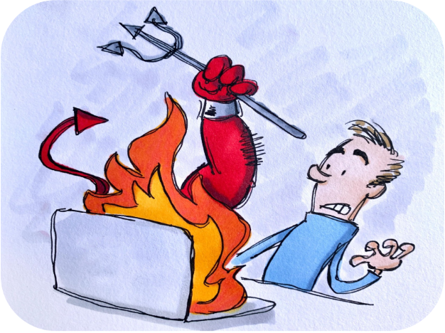 Laptop, Hot, Burning illustration by RichardsDrawings